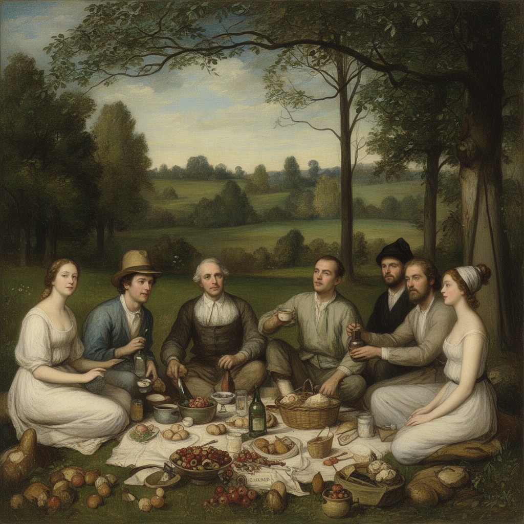 AI-generated illustration of Le Déjeuner sur l'herbe