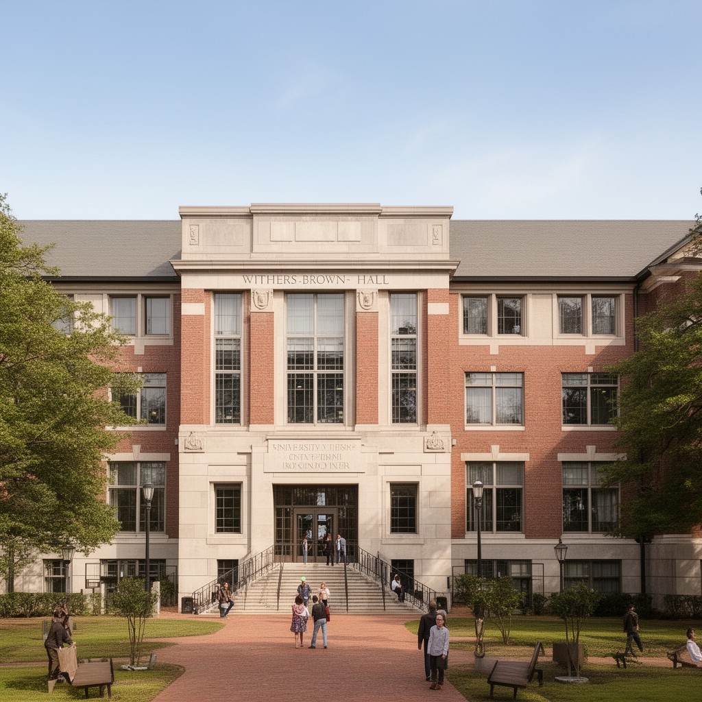 AI-generated illustration of Withers-Brown Hall