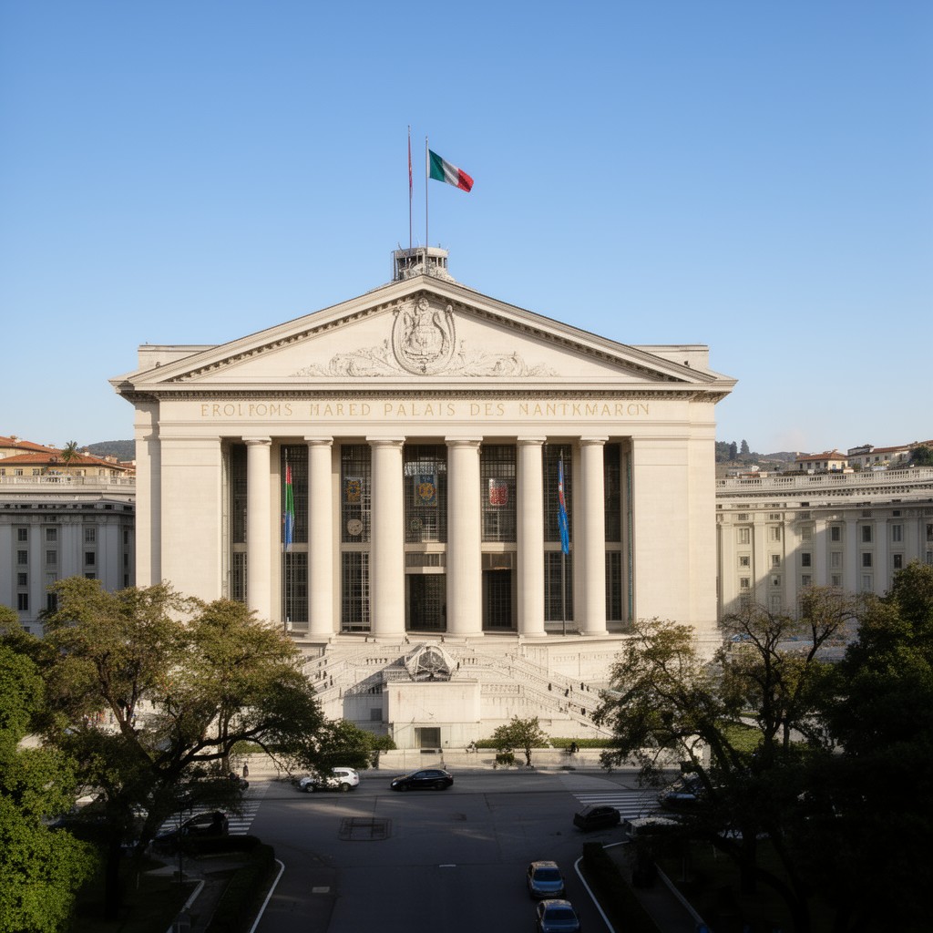 AI-generated illustration of Palais des Nations