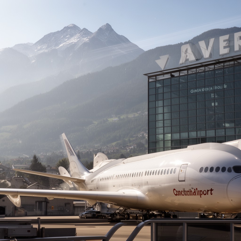 AI-generated illustration of Geneva Airport