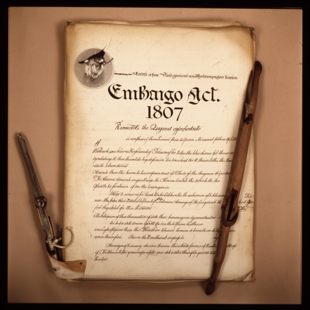 AI-generated illustration of Embargo Act of 1807