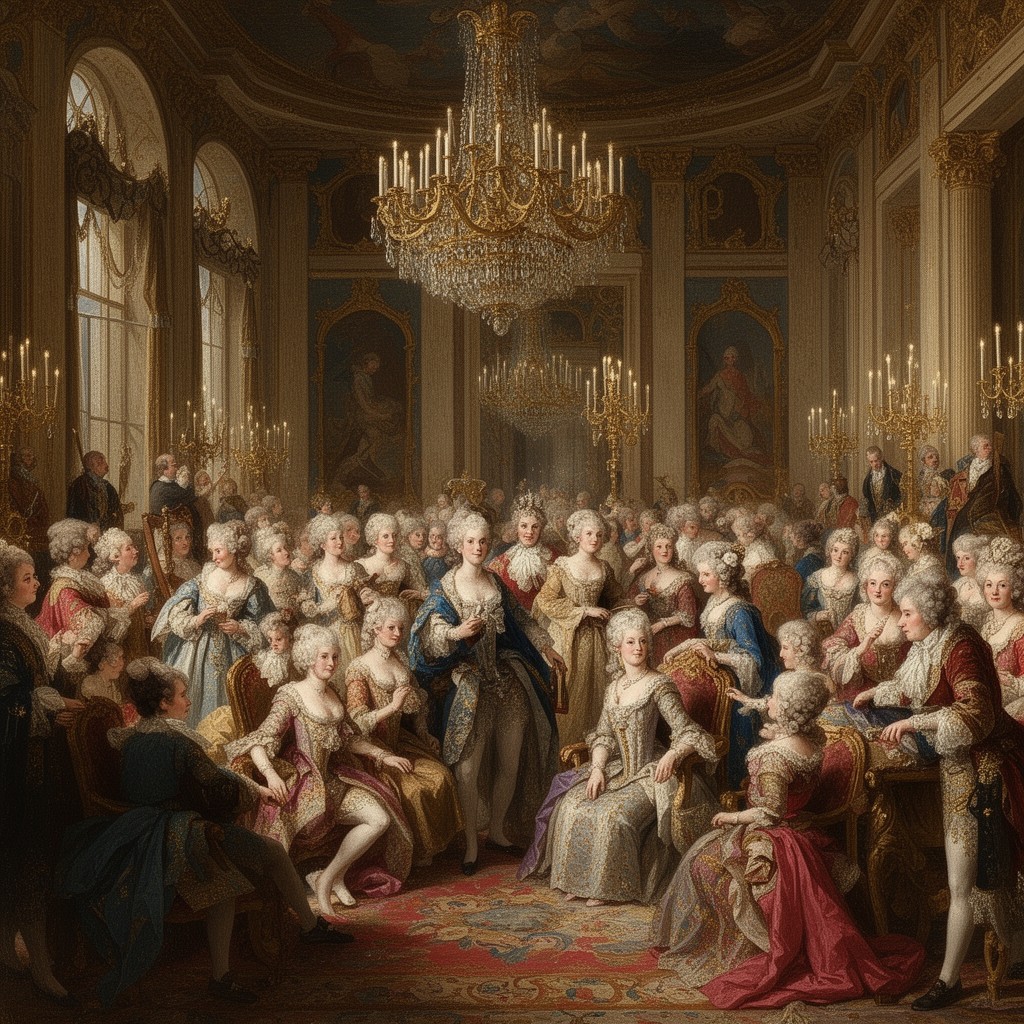 AI-generated illustration of French royal court