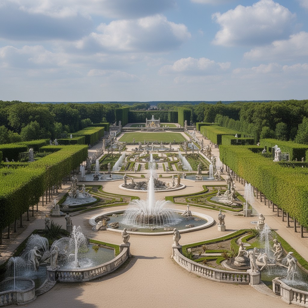 AI-generated illustration of Gardens of the Palace of Versailles
