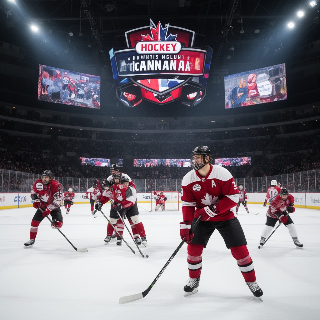 AI-generated illustration of Hockey Night in Canada