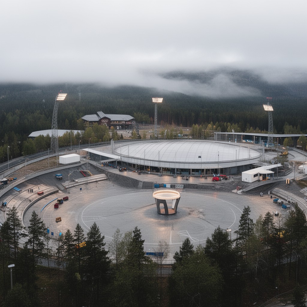 AI-generated illustration of Lillehammer Olympiapark