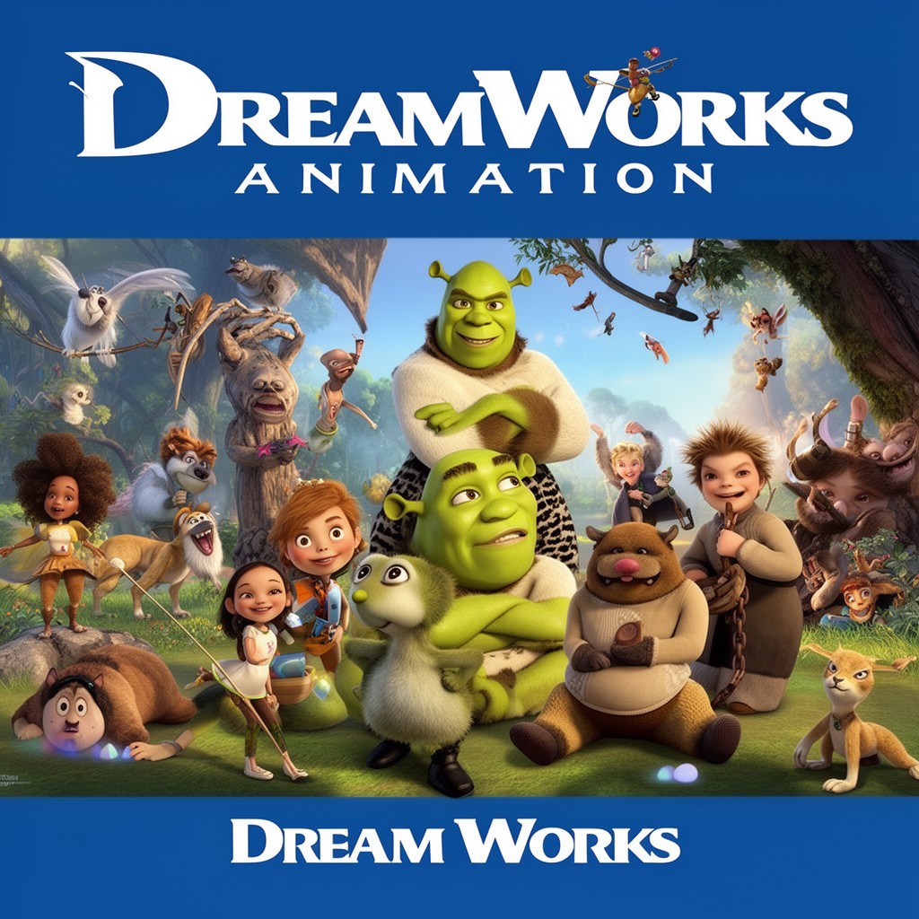 AI-generated illustration of DreamWorks Animation