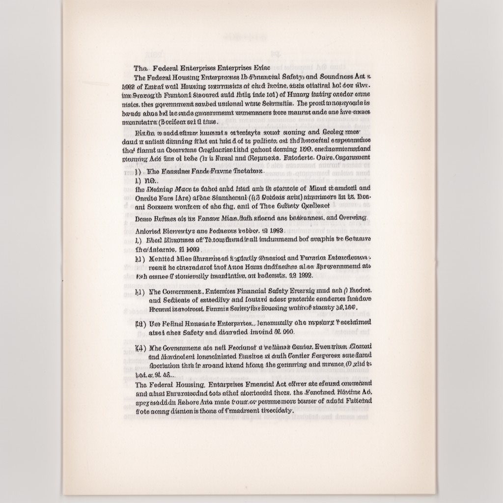 AI-generated illustration of Federal Housing Enterprises Financial Safety and Soundness Act of 1992
