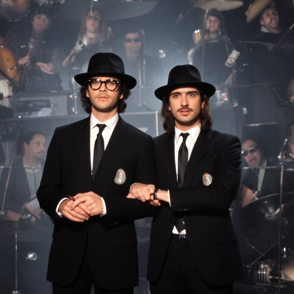 AI-generated illustration of The Blues Brothers