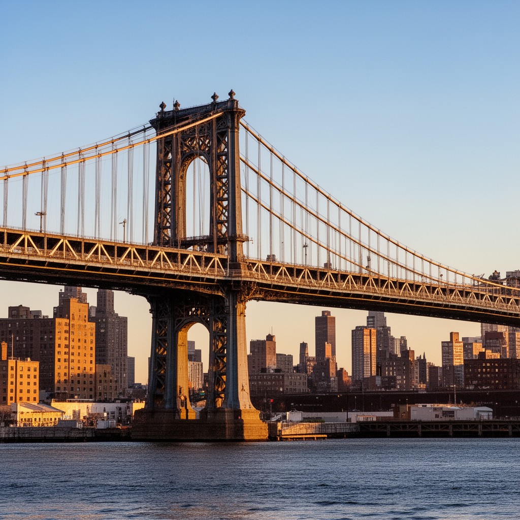 AI-generated illustration of Queensboro Bridge (Queens side)