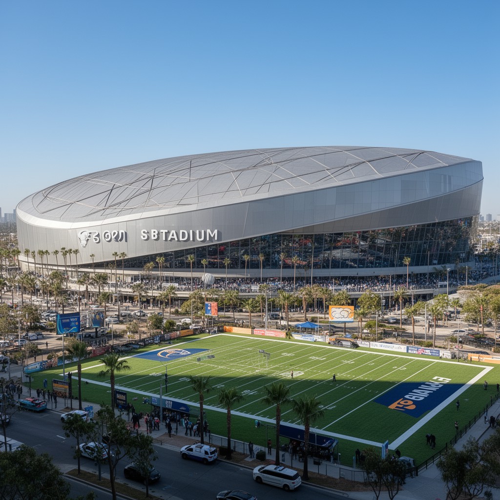 AI-generated illustration of SoFi Stadium