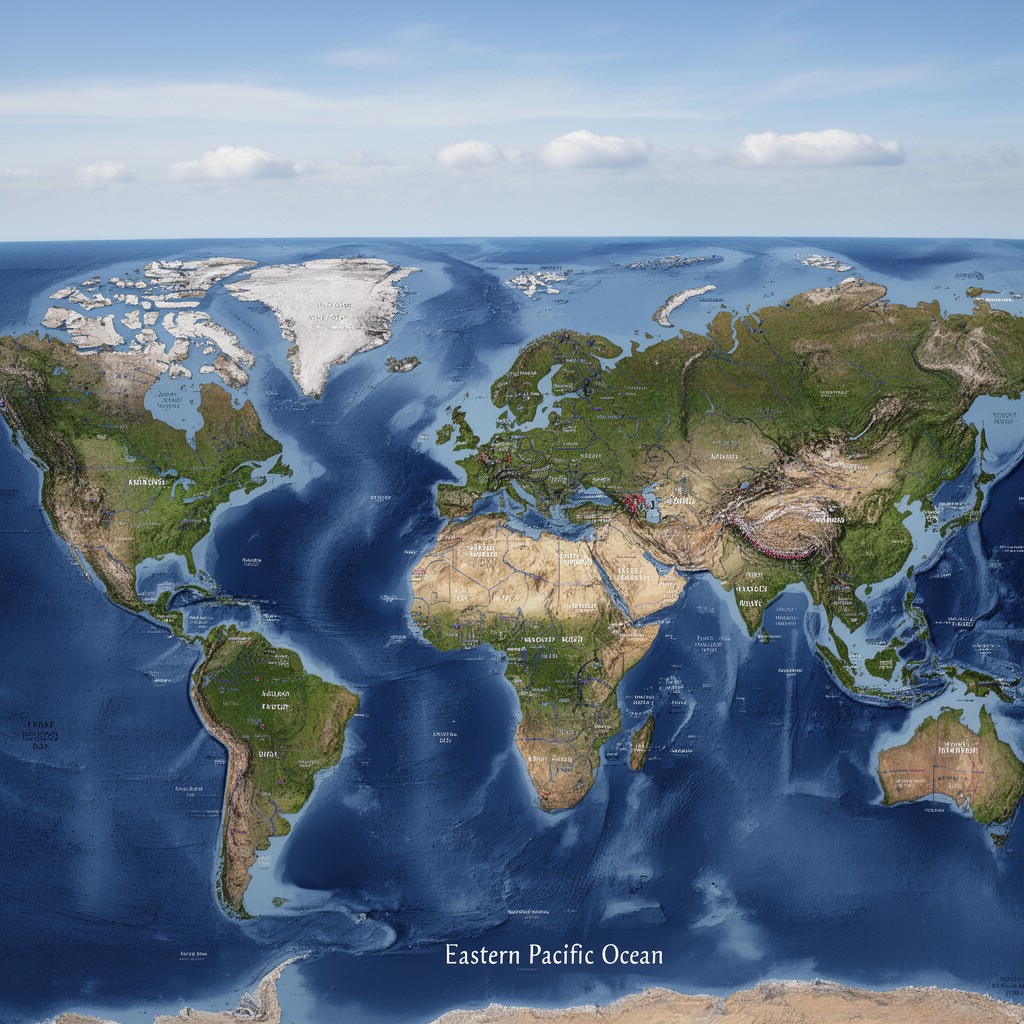 AI-generated illustration of eastern Pacific Ocean