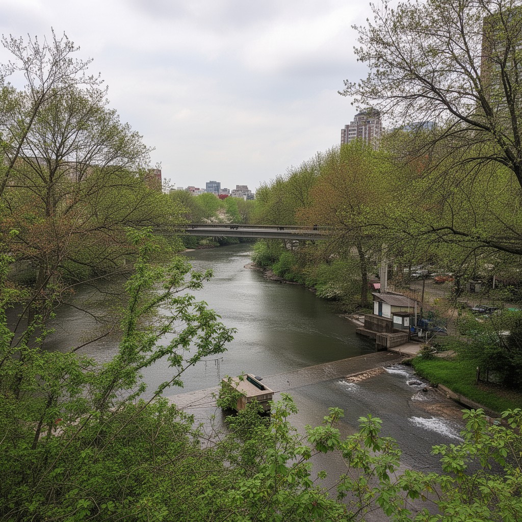 AI-generated illustration of Saw Mill River