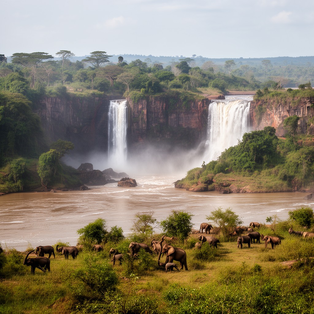 AI-generated illustration of Murchison Falls National Park