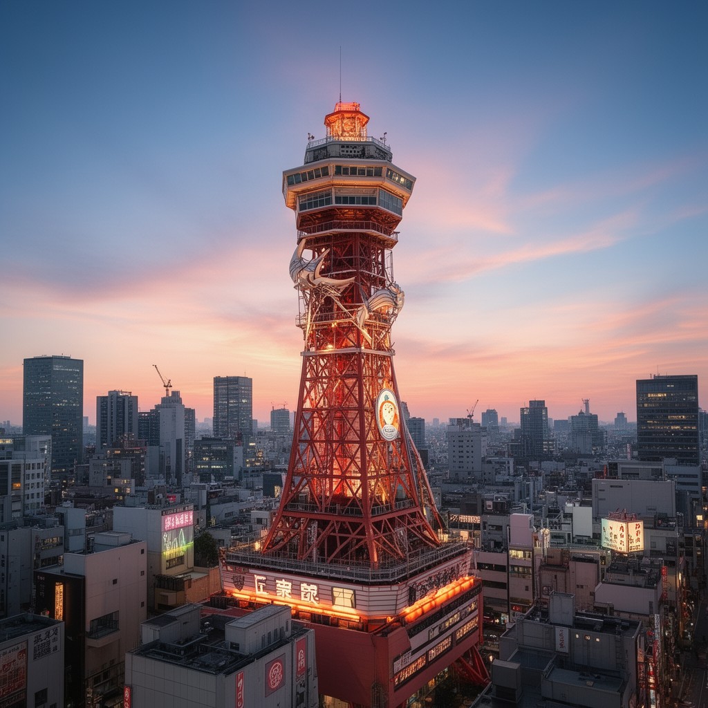 AI-generated illustration of Tsutenkaku Tower