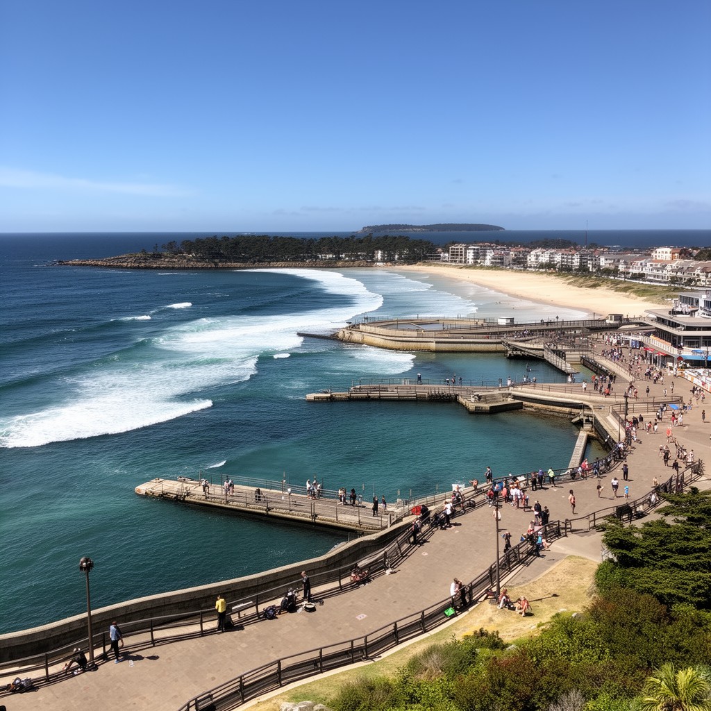 AI-generated illustration of Merewether Beach