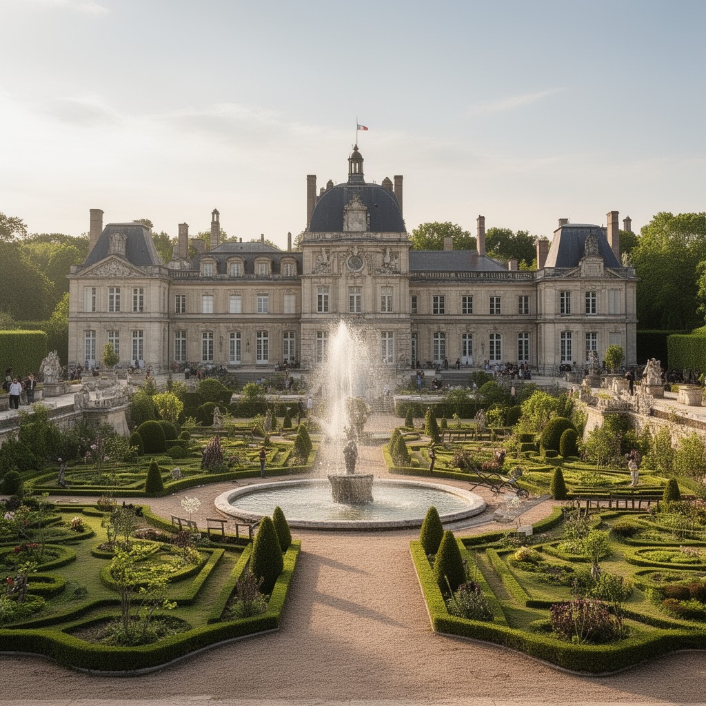 AI-generated illustration of Gardens of Fontainebleau (modifications)