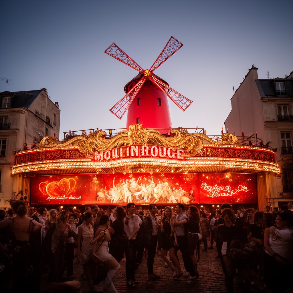 AI-generated illustration of Moulin Rouge