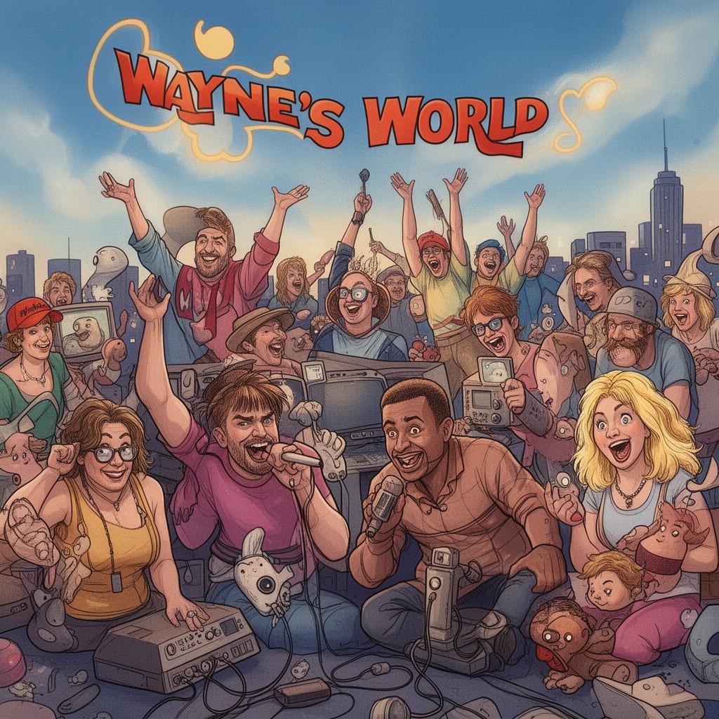 AI-generated illustration of Wayne's World