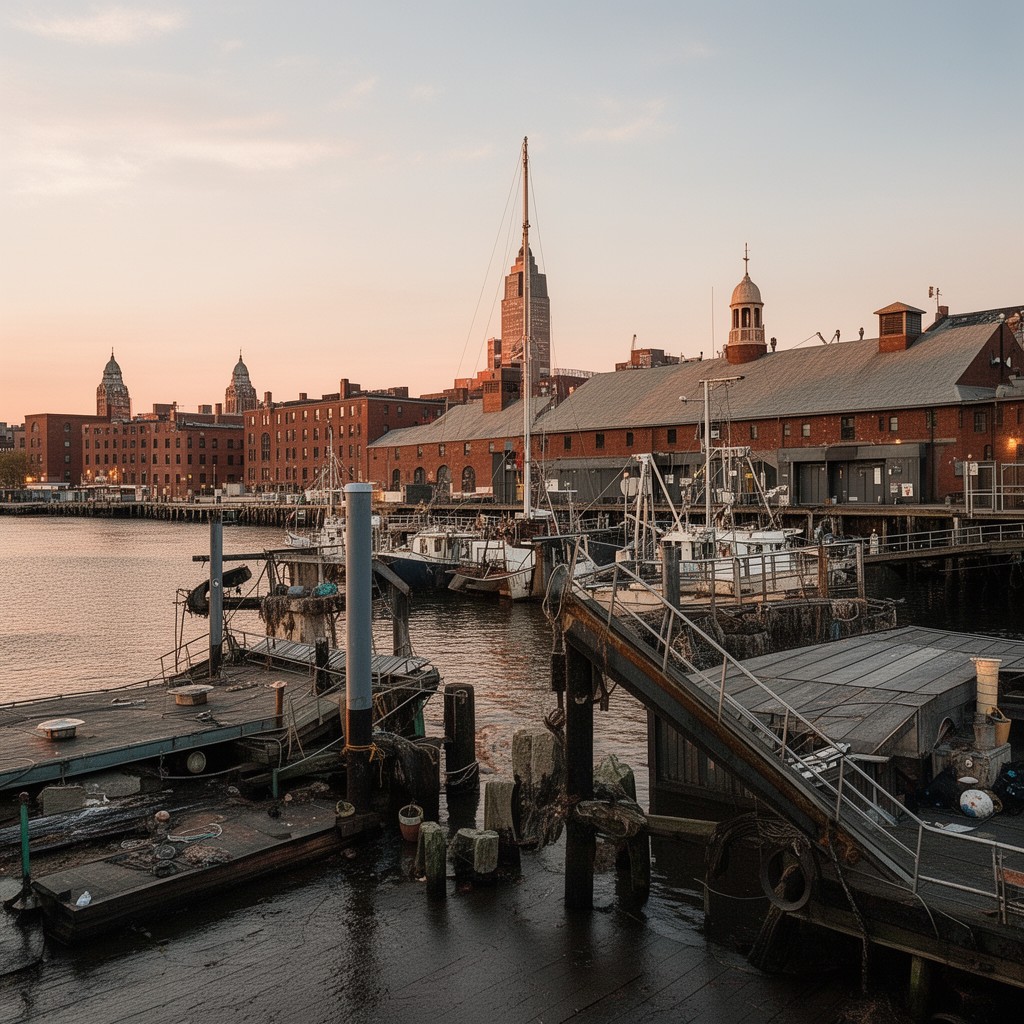 AI-generated illustration of Boston Fish Pier