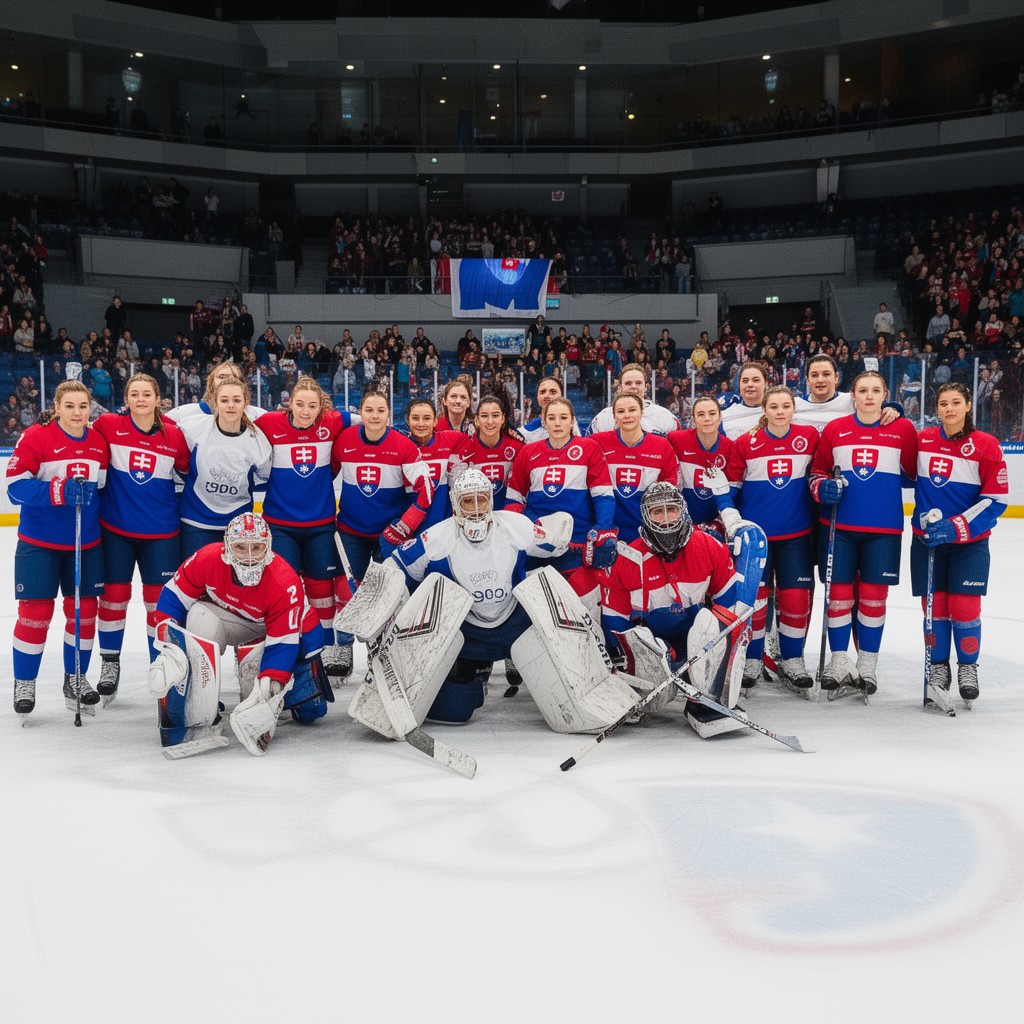 AI-generated illustration of Slovakia women's national ice hockey team