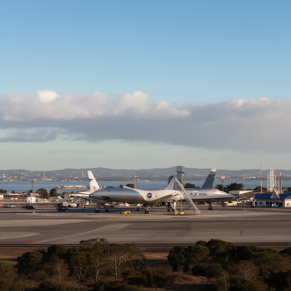 AI-generated illustration of Moffett Field, California