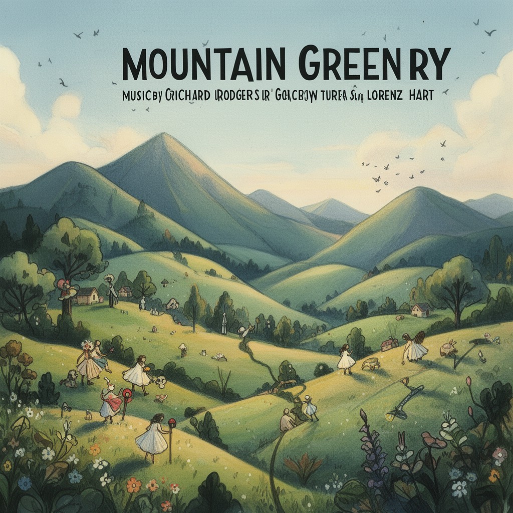 AI-generated illustration of Mountain Greenery (song)