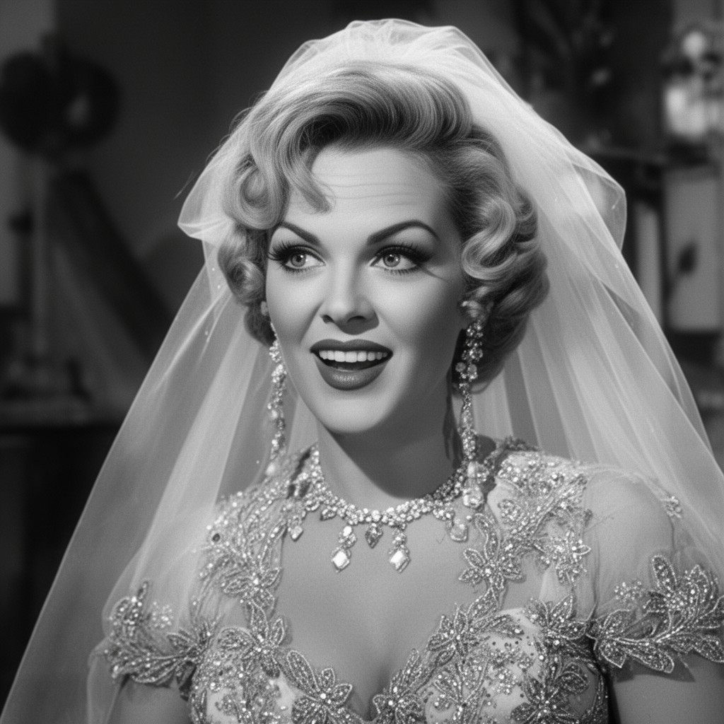 AI-generated illustration of Jean Hagen as Lina Lamont
