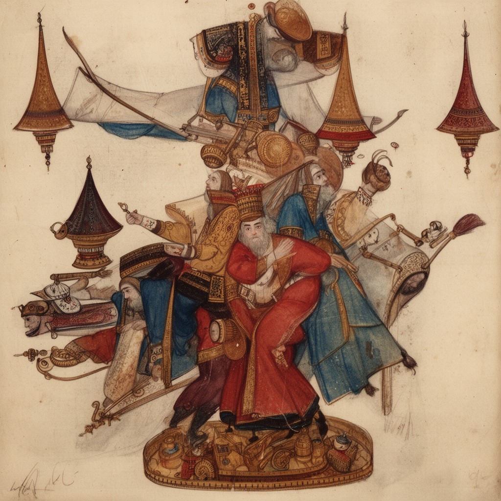 AI-generated illustration of King of the Four Corners of the World
