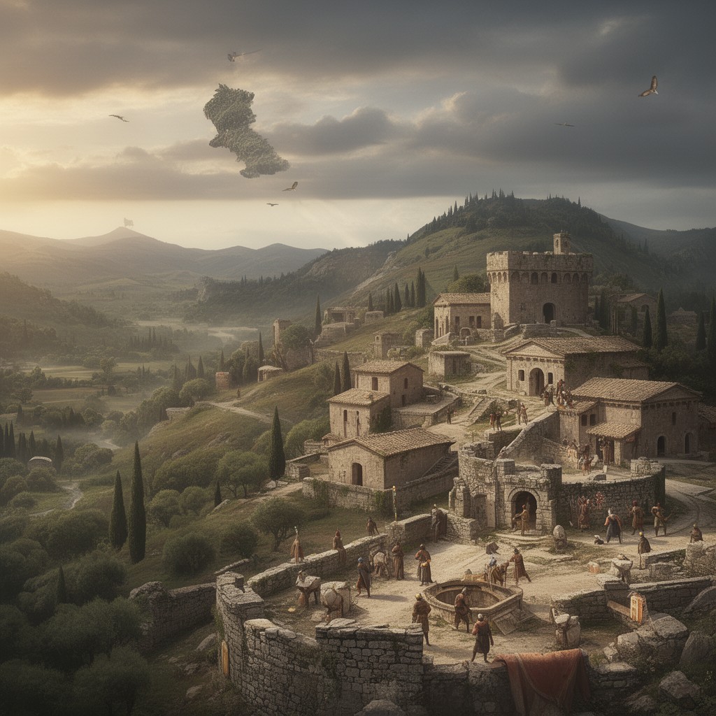 AI-generated illustration of ancient Italy