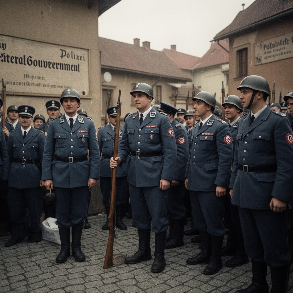 AI-generated illustration of Polnische Polizei im Generalgouvernement