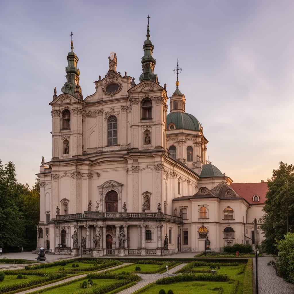 AI-generated illustration of Basilica of Our Lady of the Angels in Kalwaria Zebrzydowska