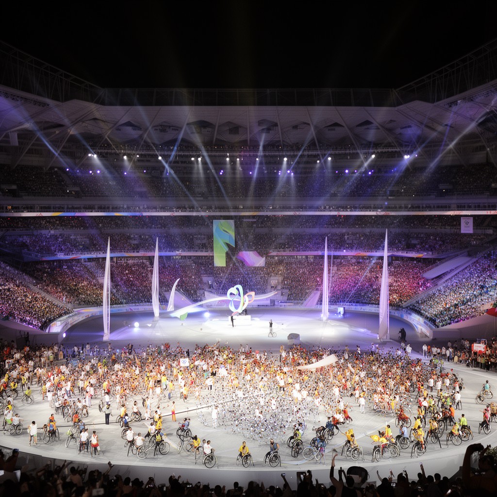 AI-generated illustration of 2008 Summer Paralympics closing ceremony