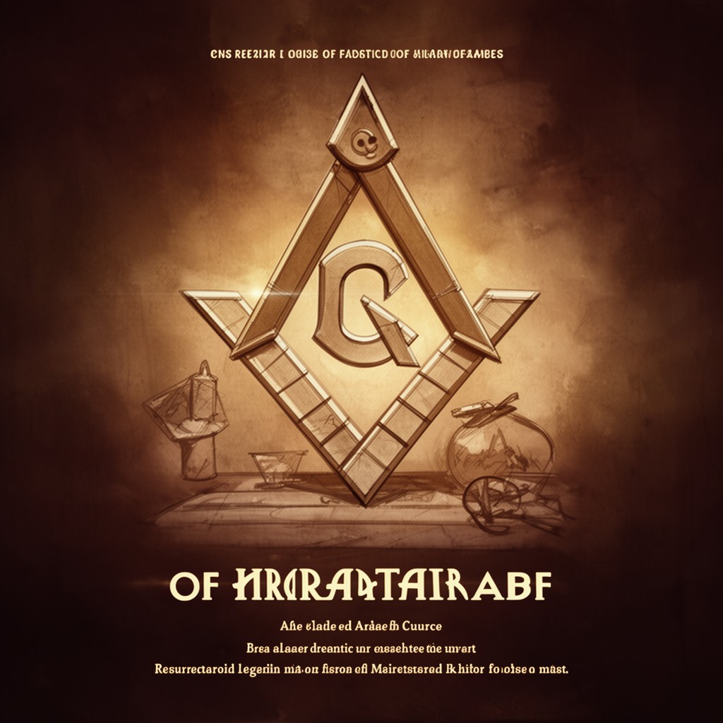 AI-generated illustration of legend of Hiram Abiff (in most traditions)