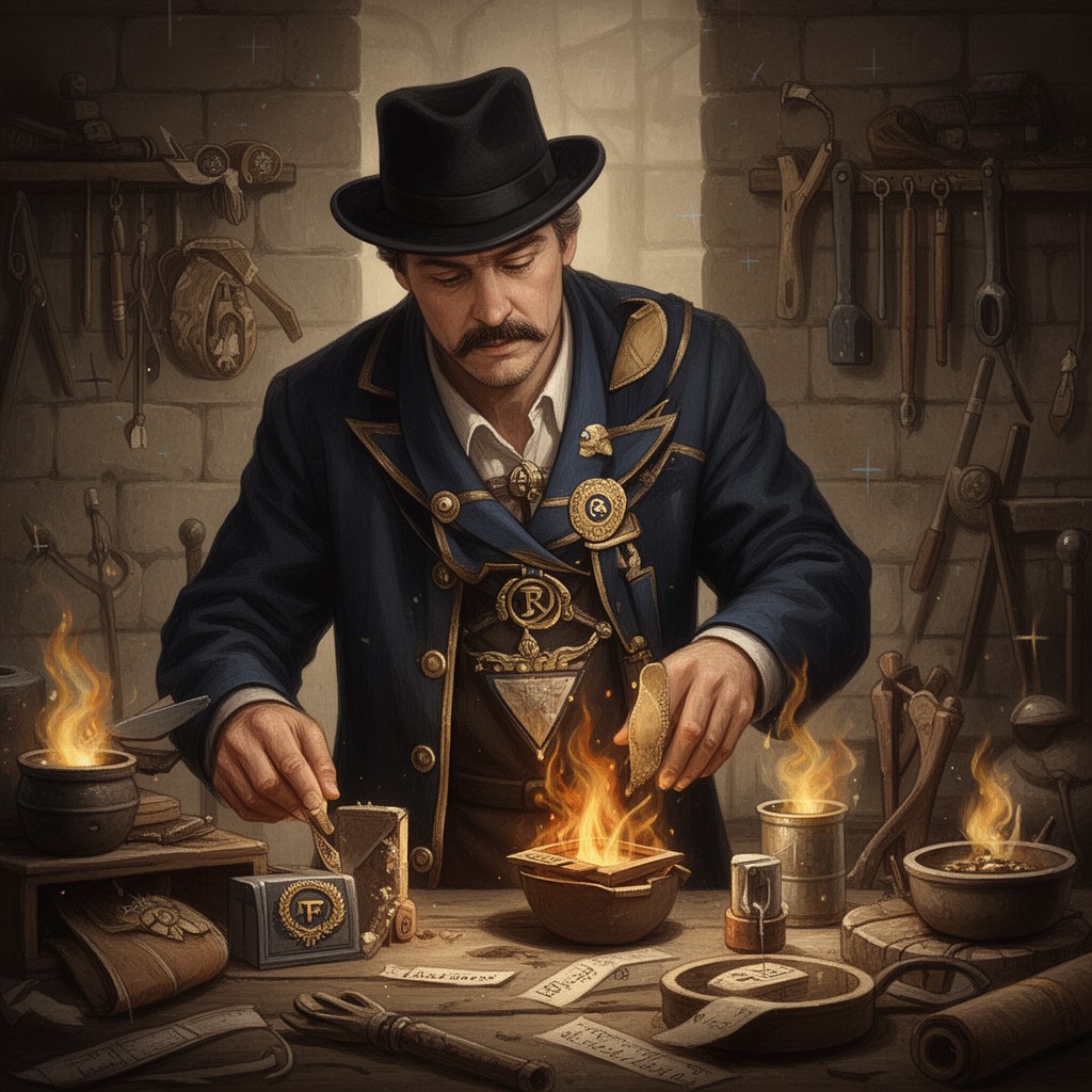 AI-generated illustration of Maître Maçon (French)