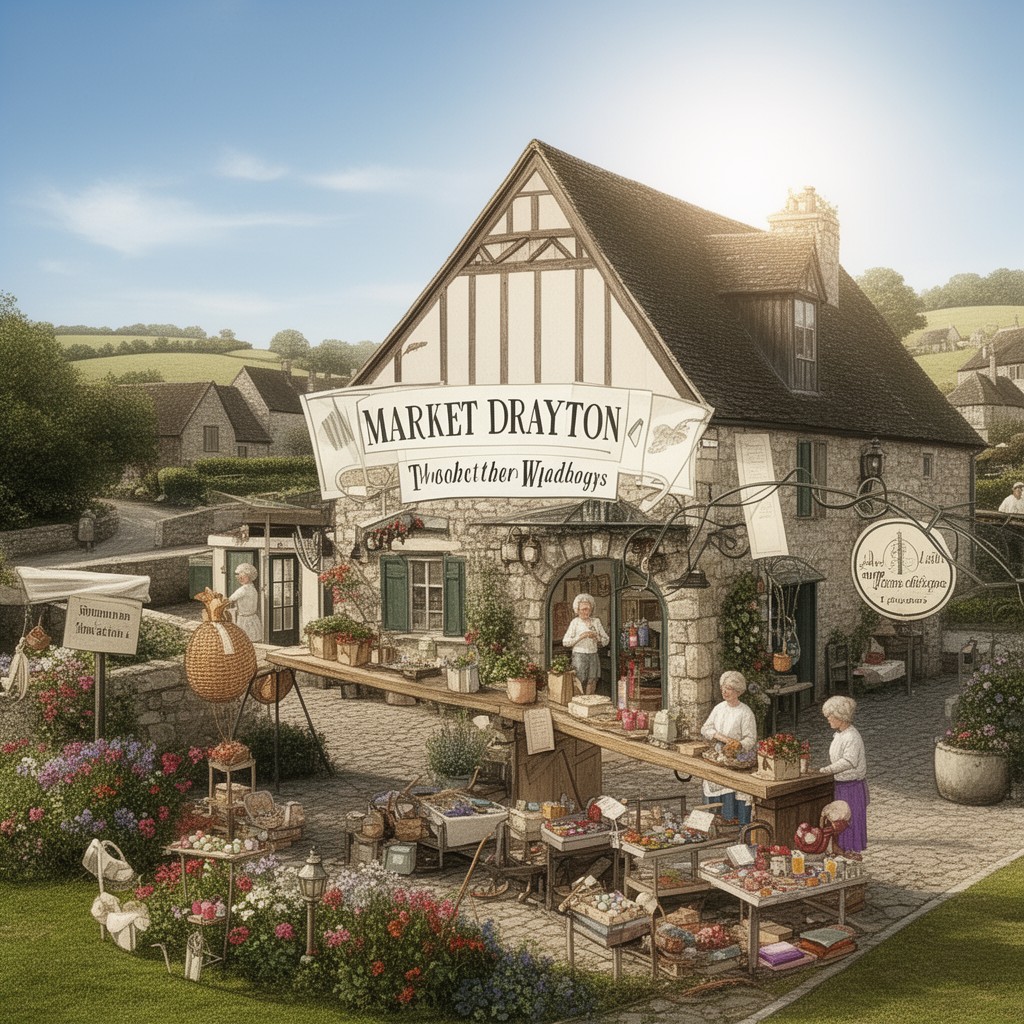 AI-generated illustration of Market Drayton