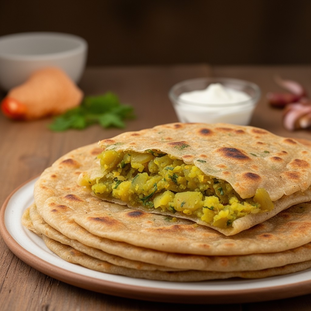 AI-generated illustration of aloo paratha