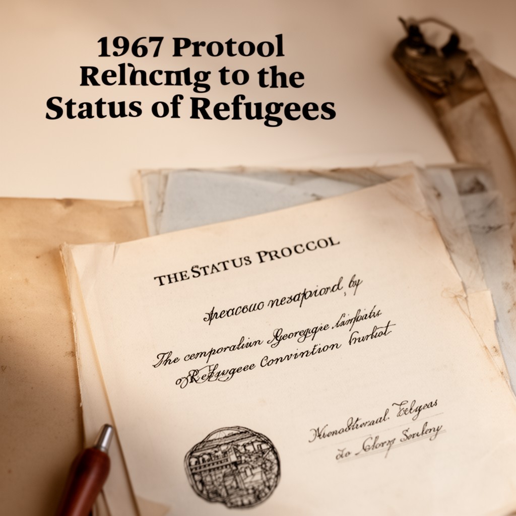AI-generated illustration of 1967 Protocol relating to the Status of Refugees