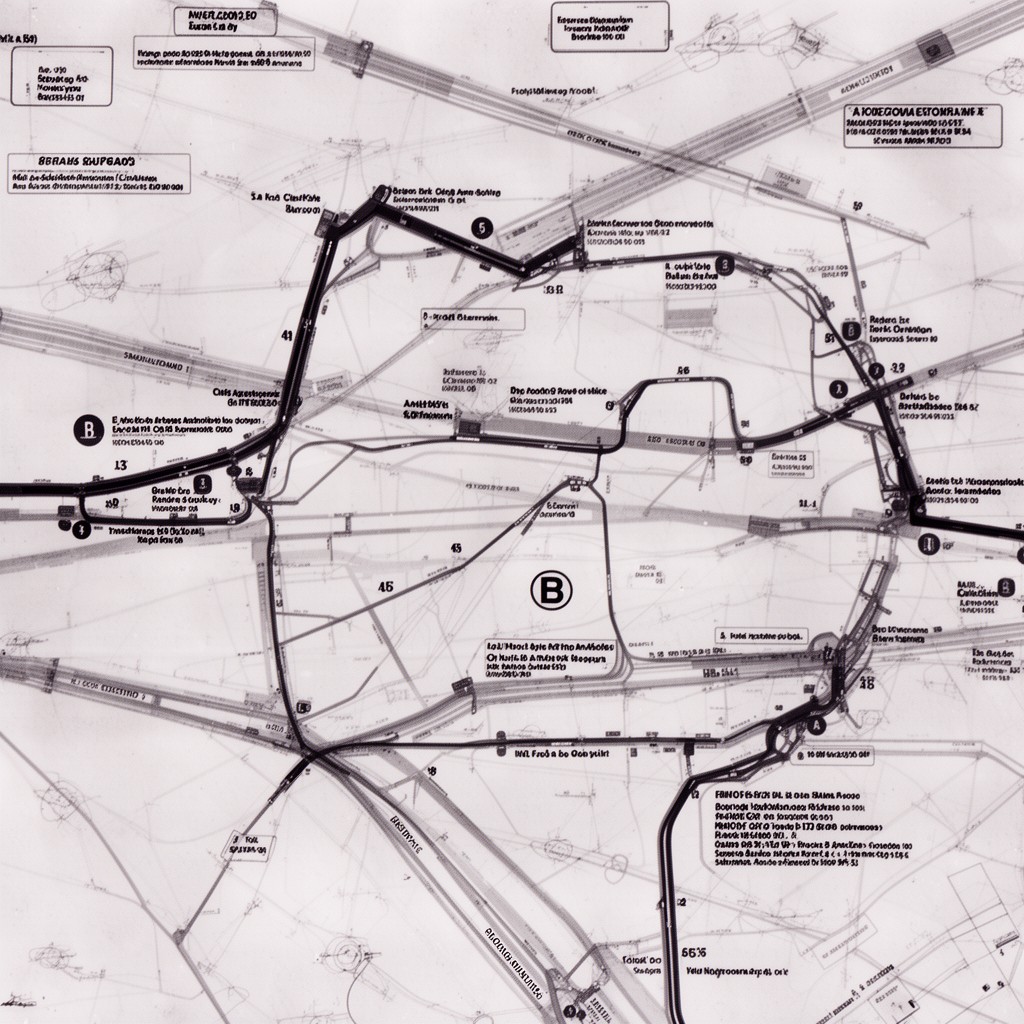 AI-generated illustration of New York City Subway B line