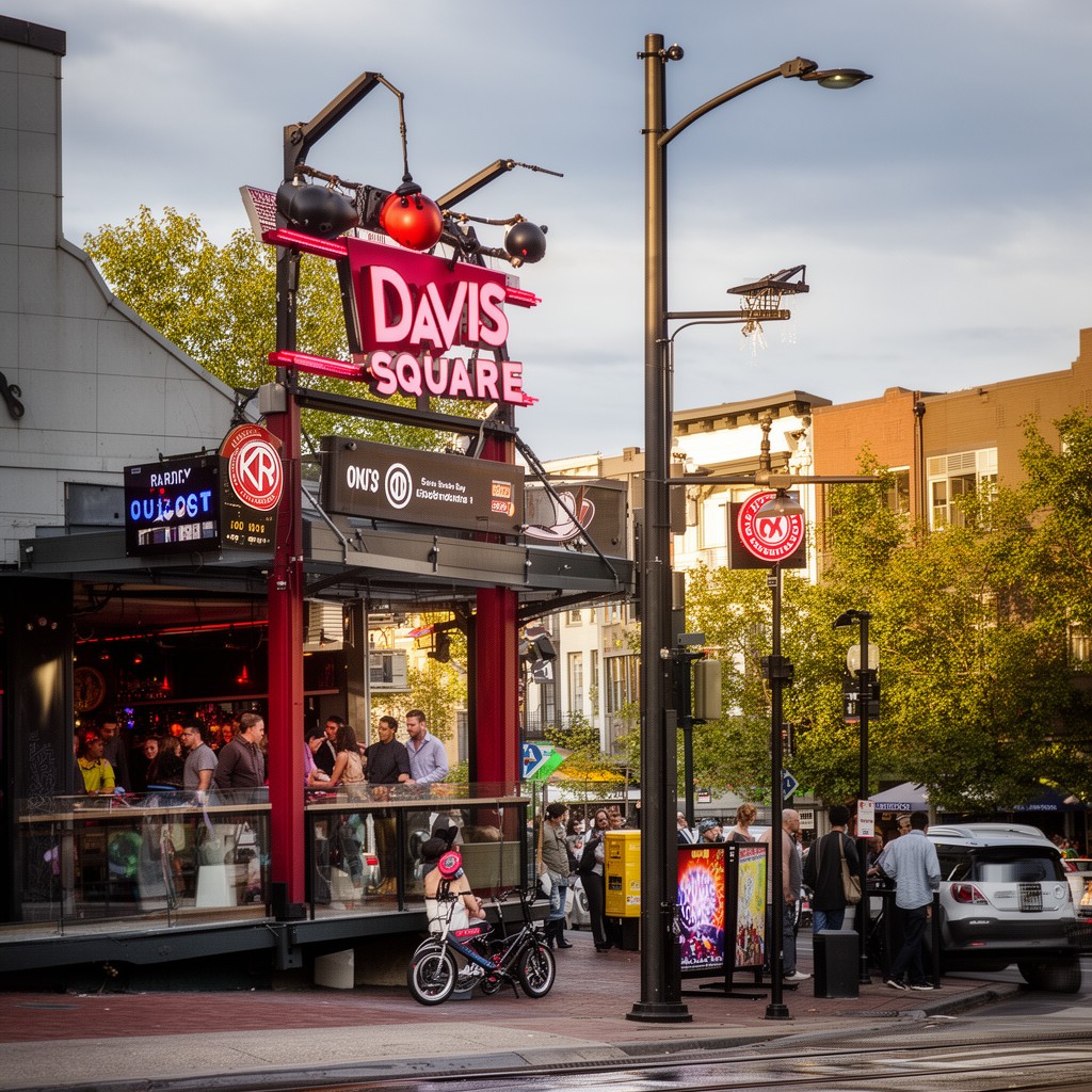 AI-generated illustration of Davis Square