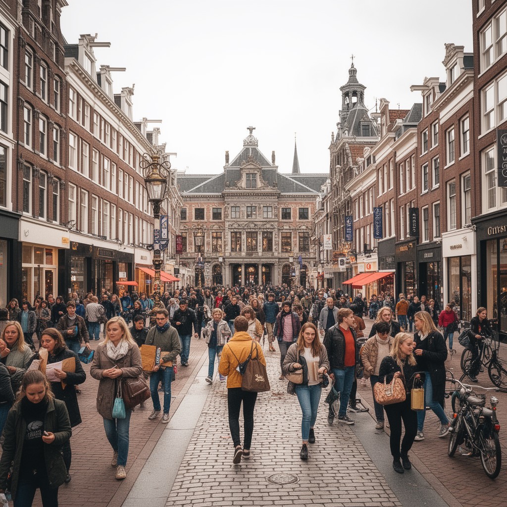 AI-generated illustration of Kalverstraat