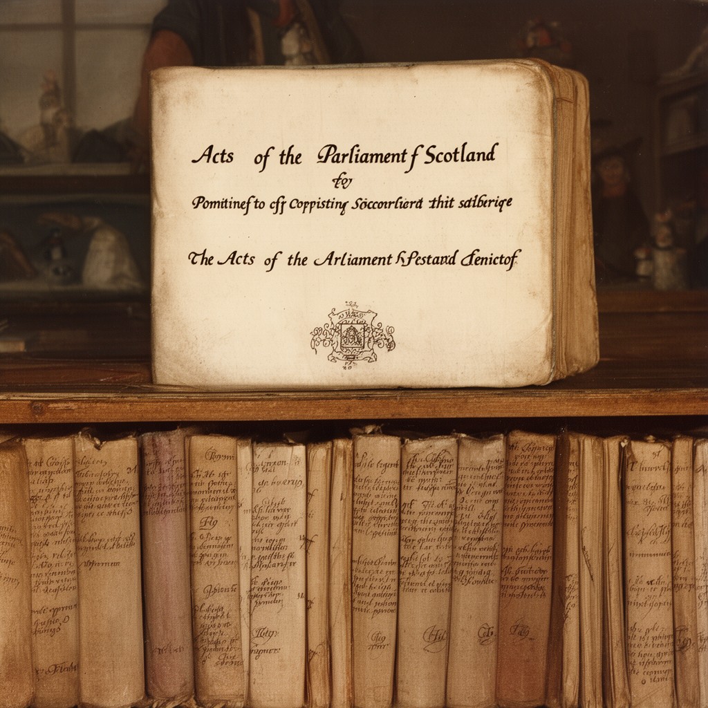 AI-generated illustration of Acts of the Parliament of Scotland relating to peerage