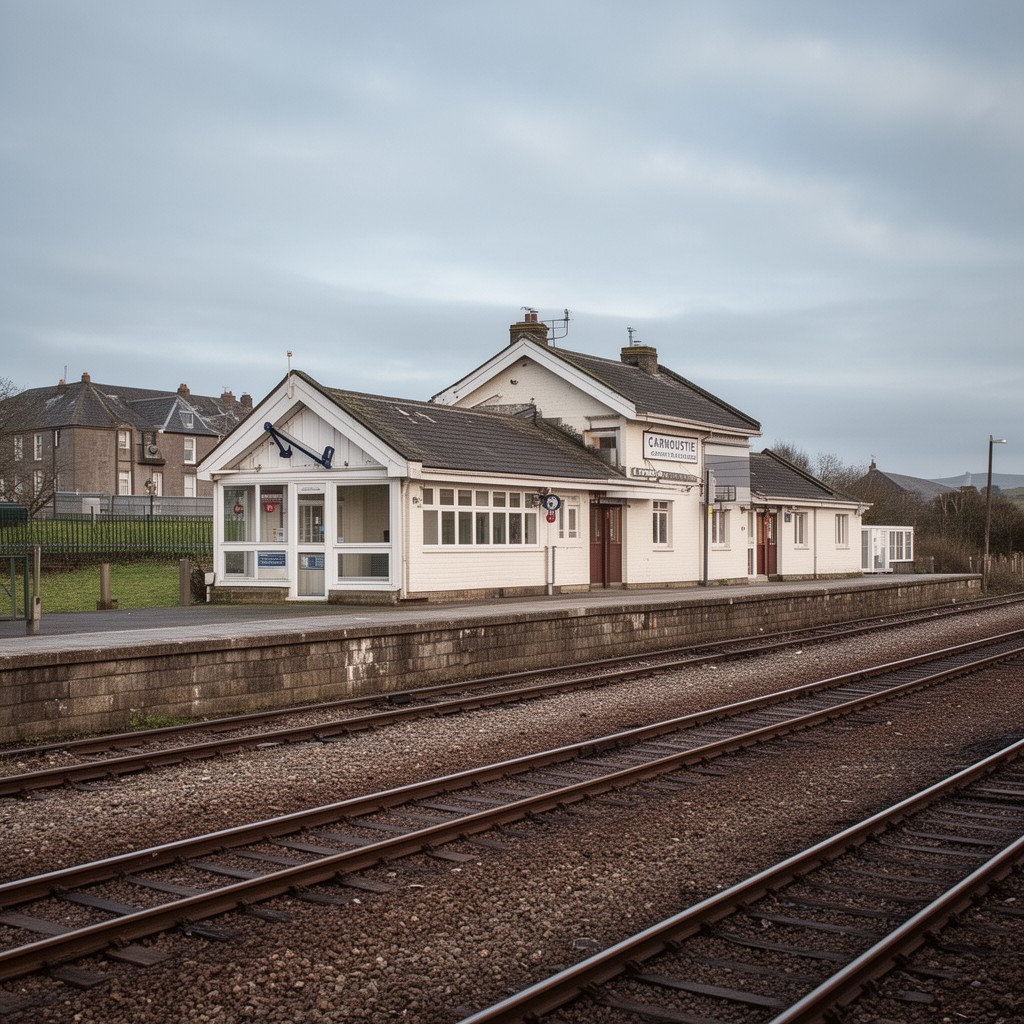 AI-generated illustration of Carnoustie railway station