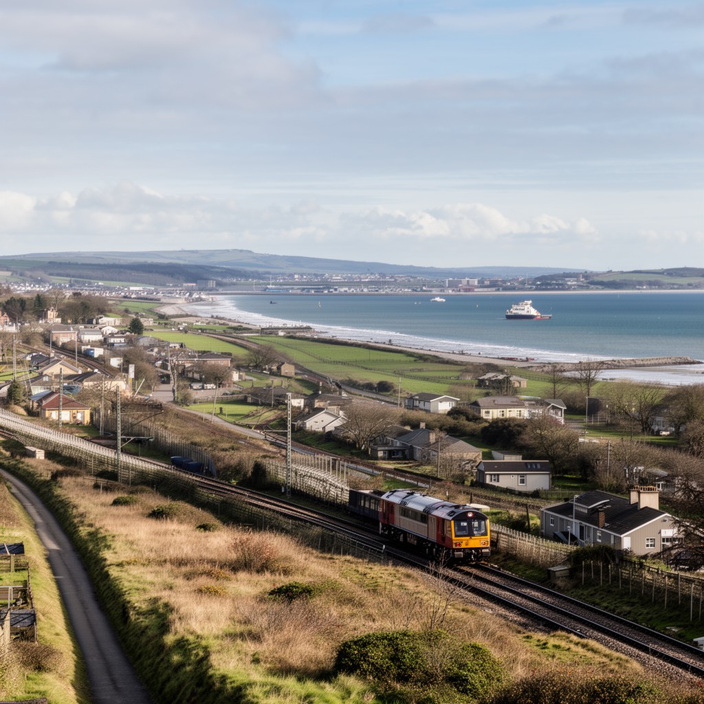 AI-generated illustration of Dundee to Aberdeen railway line