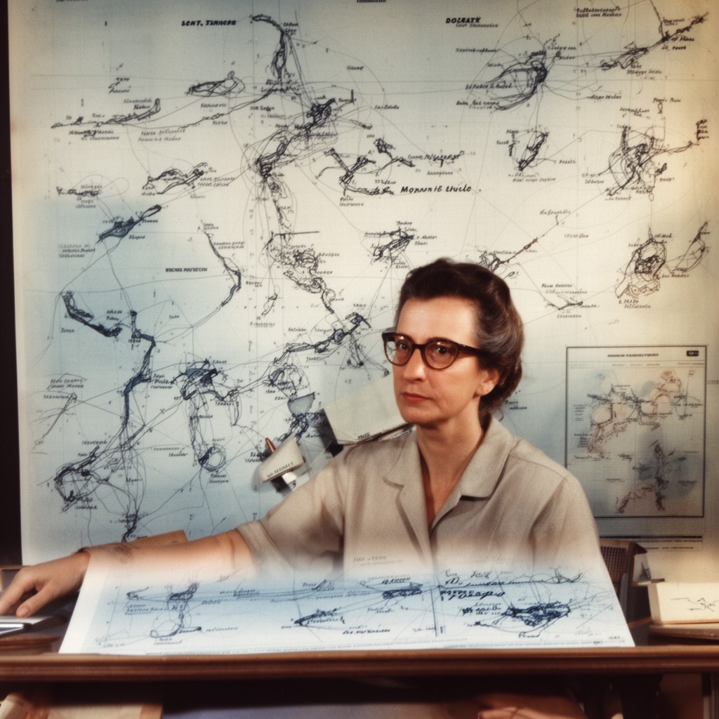AI-generated illustration of Marie Tharp