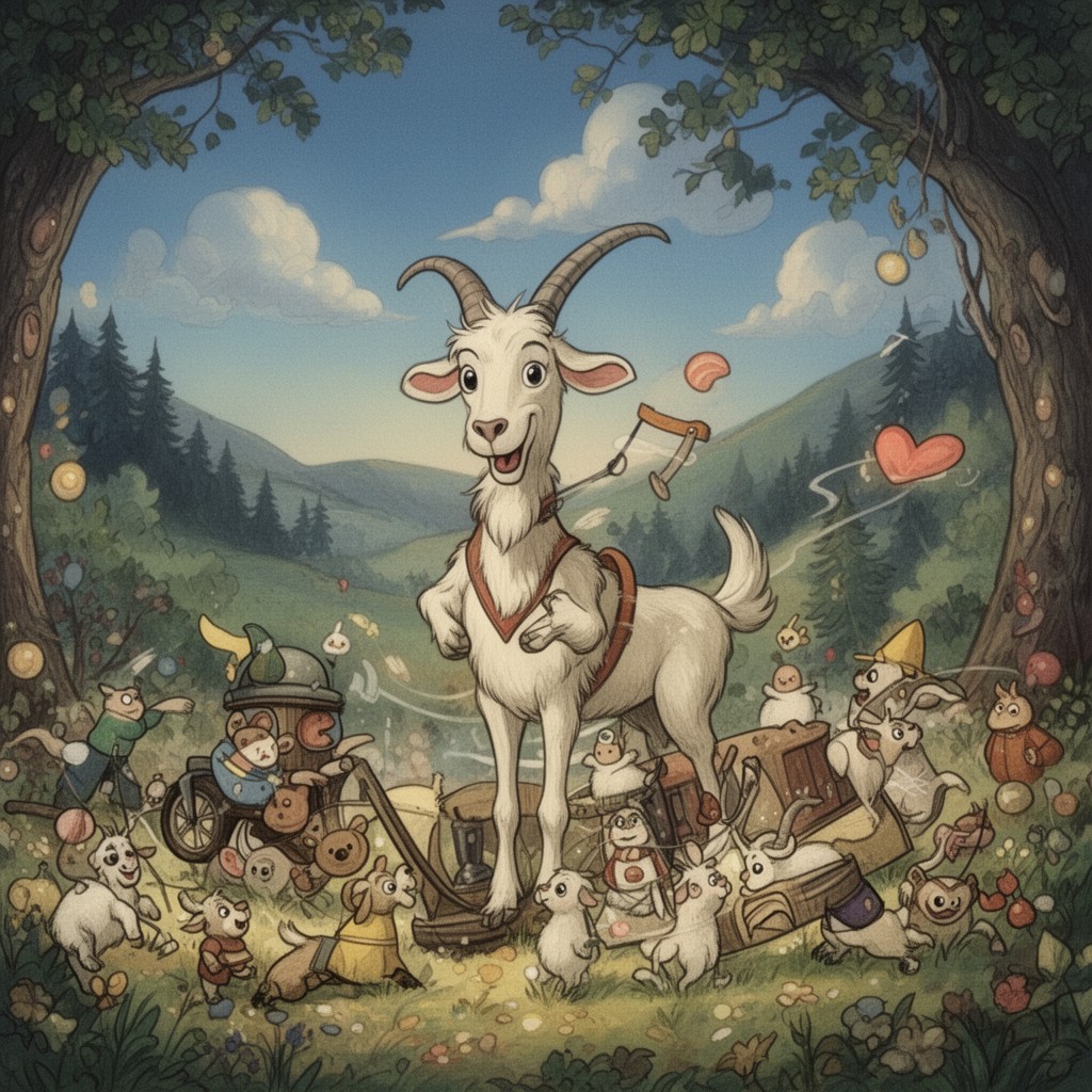 AI-generated illustration of The Lonely Goatherd
