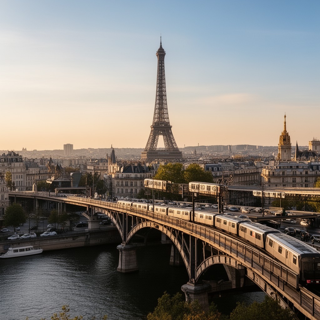 AI-generated illustration of Paris Métro Line 6