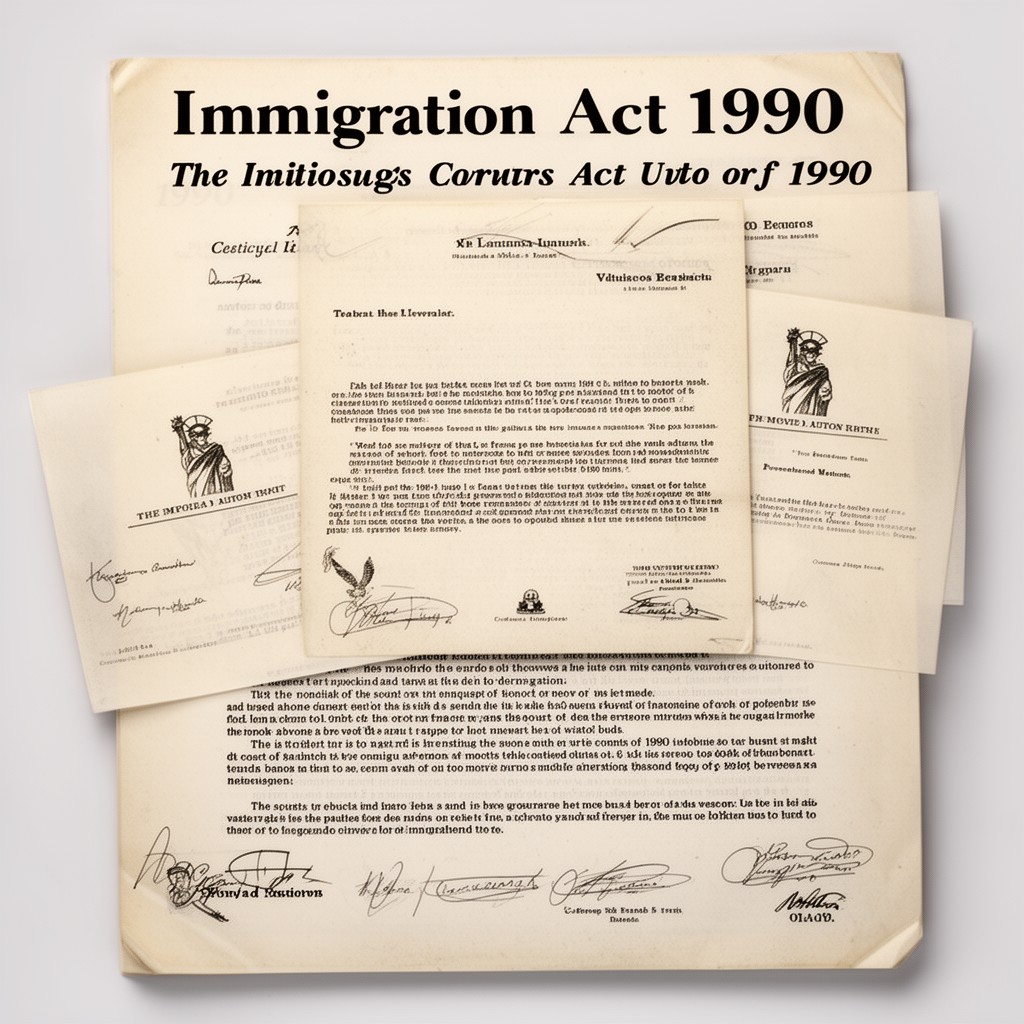 AI-generated illustration of Immigration Act of 1990