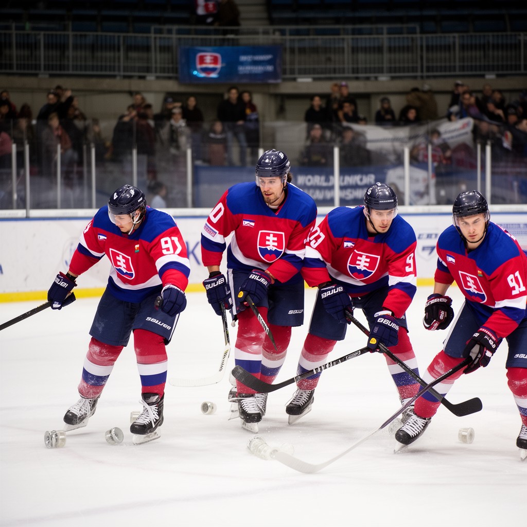 AI-generated illustration of Slovakia men's national junior ice hockey team