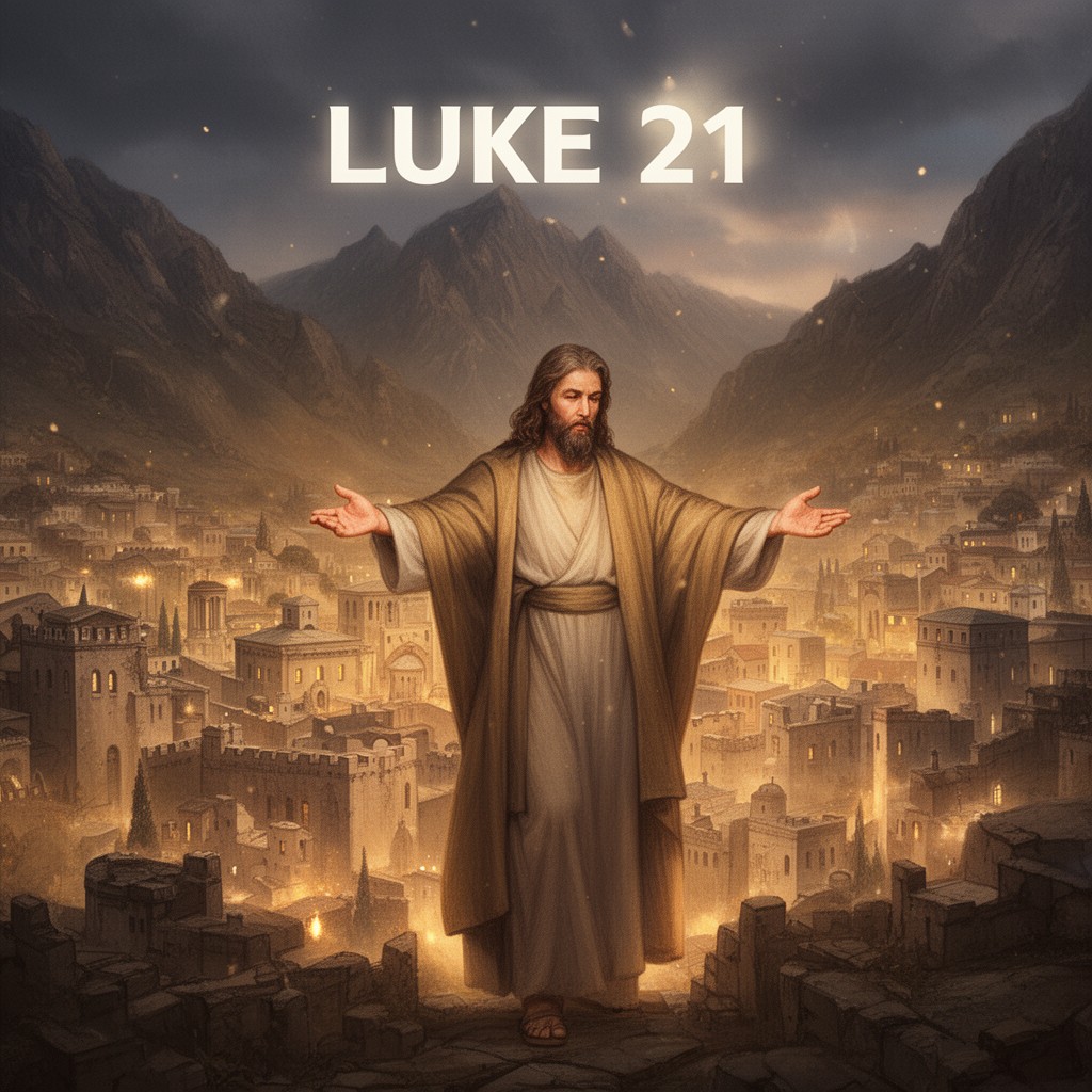 AI-generated illustration of Luke 21