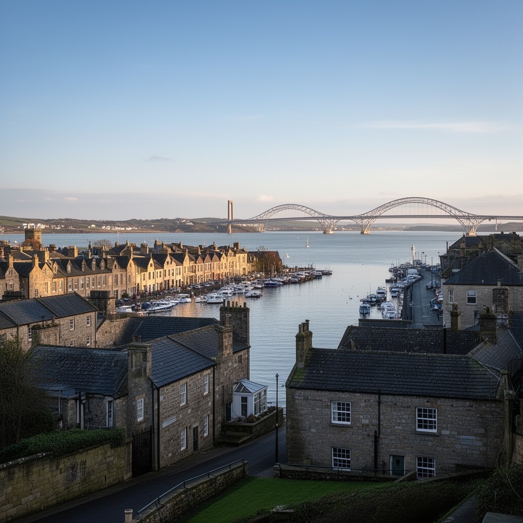 AI-generated illustration of South Queensferry